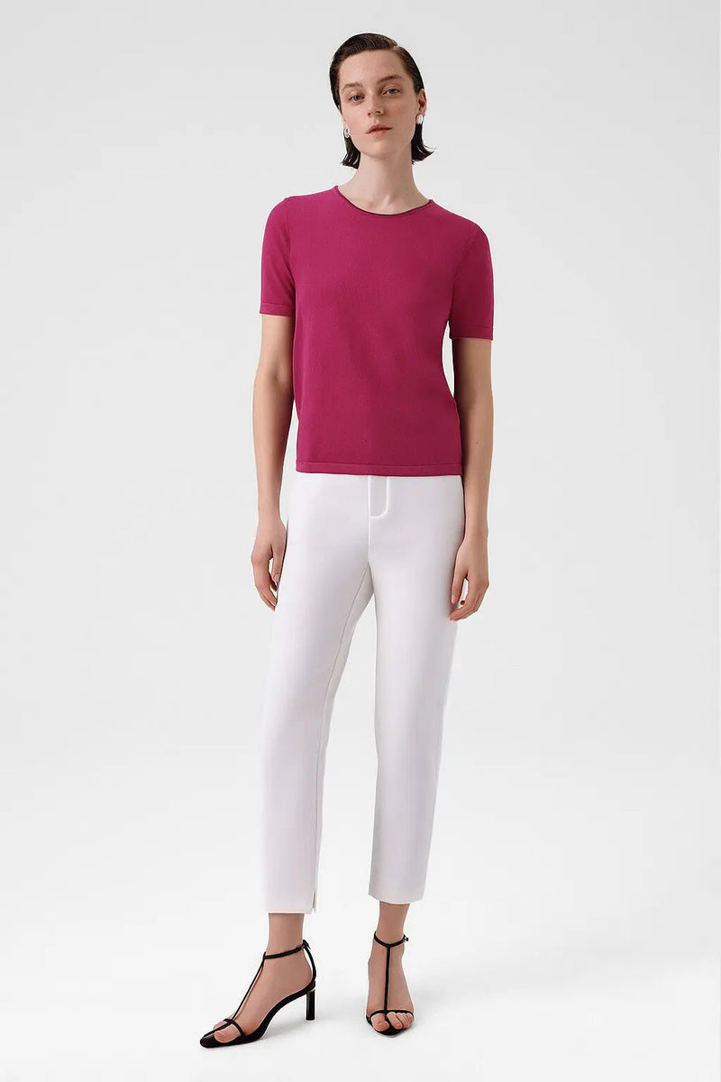 Gül Kurusu Bisiklet Yaka Kısa Kollu Kadın Kazak  Mısırlı 1951