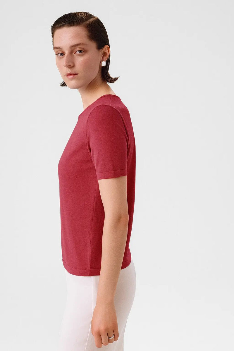 Gül Kurusu Bisiklet Yaka Kısa Kollu Kadın Kazak  Mısırlı 1951