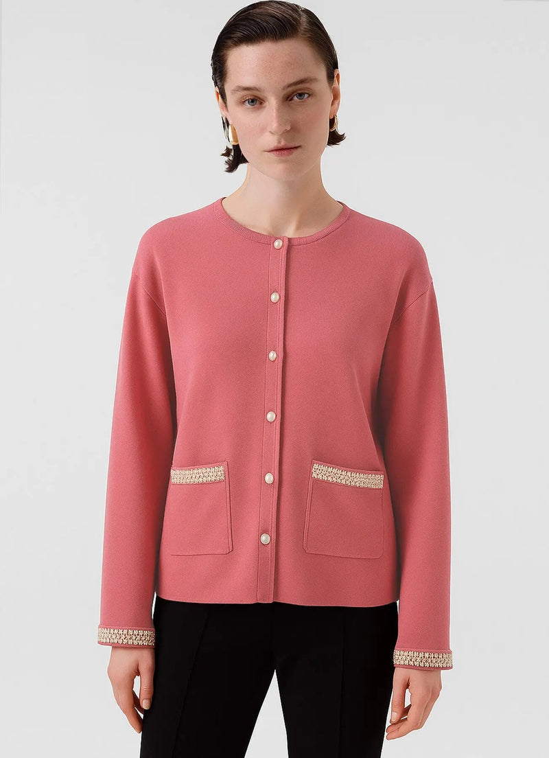 Gül Kurusu İnci Düğmeli Cep Detaylı Kadın Ceket  Mısırlı 1951