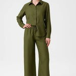 Haki Paçası Yırtmaçlı Kadın Pantolon  Mısırlı 1951