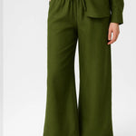 Haki Paçası Yırtmaçlı Kadın Pantolon  Mısırlı 1951