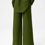 Haki Paçası Yırtmaçlı Kadın Pantolon  Mısırlı 1951