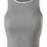 Halter Yaka Gri Triko Crop Top  Mısırlı 1951