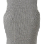 Halter Yaka Gri Triko Crop Top  Mısırlı 1951