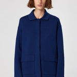 Indigo Gömlek Yaka Cep Detaylı Kadın Ceket  Mısırlı 1951