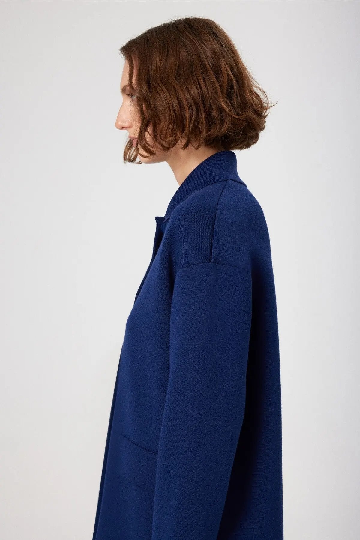 Indigo Gömlek Yaka Cep Detaylı Kadın Ceket  Mısırlı 1951