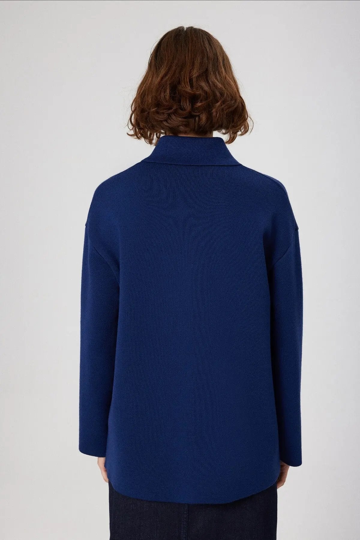 Indigo Gömlek Yaka Cep Detaylı Kadın Ceket  Mısırlı 1951