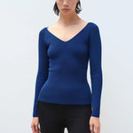 İndigo V Yaka Kadın Kazak  Mısırlı 1951