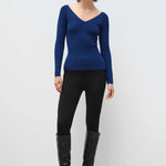 İndigo V Yaka Kadın Kazak  Mısırlı 1951