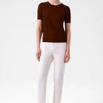 Kahverengi Bisiklet Yaka Kısa Kollu Kadın Kazak  Mısırlı 1951