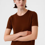 Kahverengi Bisiklet Yaka Kısa Kollu Kadın Kazak  Mısırlı 1951