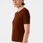 Kahverengi Bisiklet Yaka Kısa Kollu Kadın Kazak  Mısırlı 1951