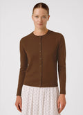 Kahverengi Düğmeli Kadın Hırka