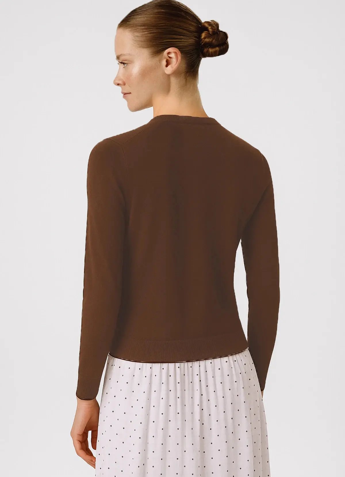 Kahverengi Düğmeli Kadın Hırka  Mısırlı 1951