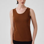 Kahverengi Kalın Askılı Yuvarlak Yaka Kadın Atlet  Mısırlı 1951