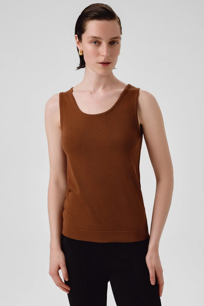 Kahverengi Kalın Askılı Yuvarlak Yaka Kadın Atlet  Mısırlı 1951