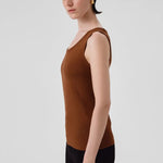 Kahverengi Kalın Askılı Yuvarlak Yaka Kadın Atlet  Mısırlı 1951