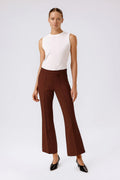 Kahverengi Nervürlü İspanyol Paça Kadın Pantolon
