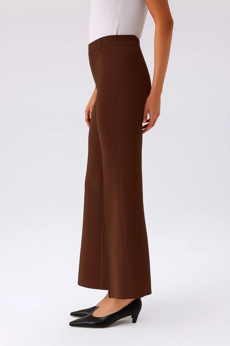 Kahverengi Nervürlü İspanyol Paça Kadın Pantolon  Mısırlı 1951