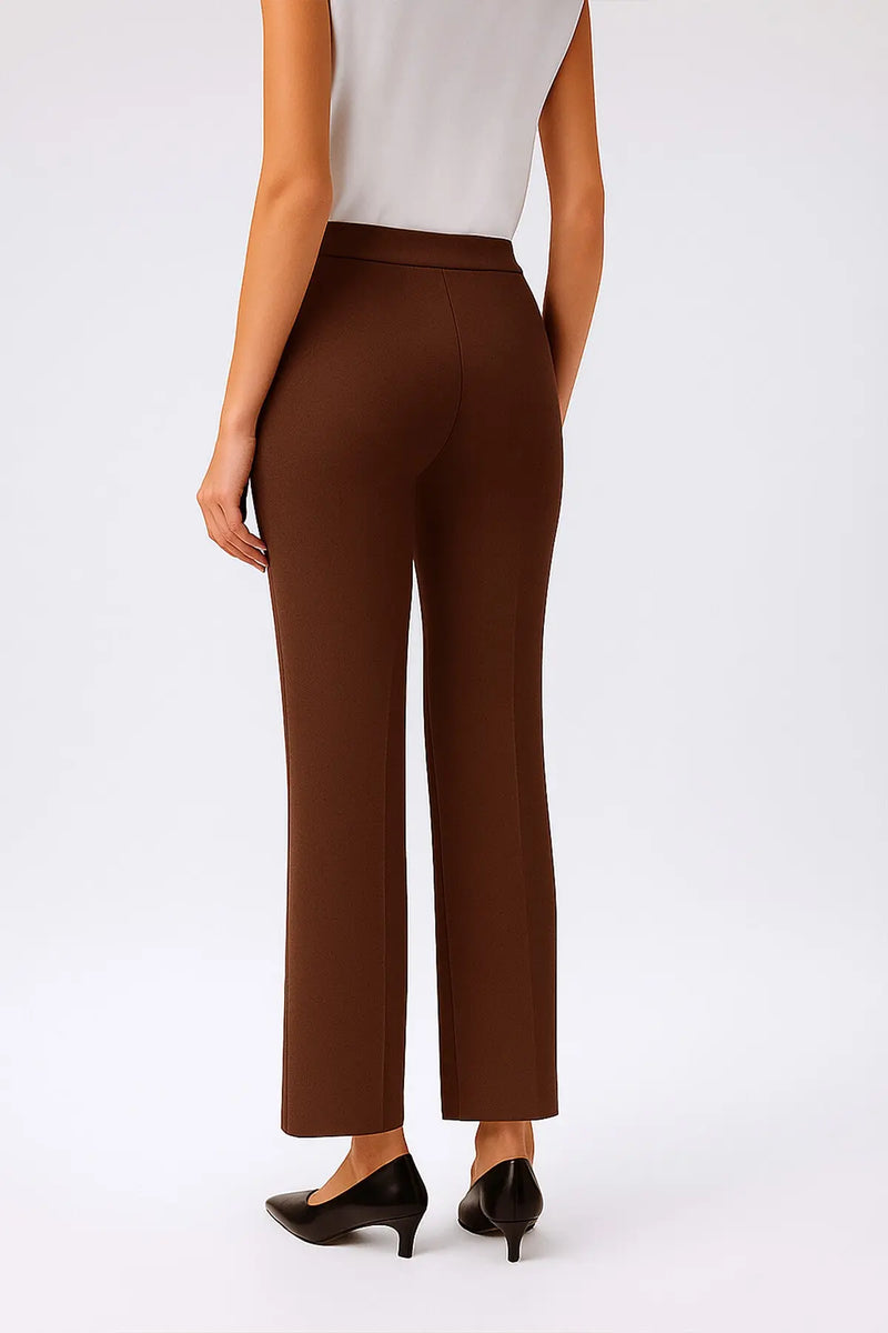 Kahverengi Nervürlü İspanyol Paça Kadın Pantolon  Mısırlı 1951