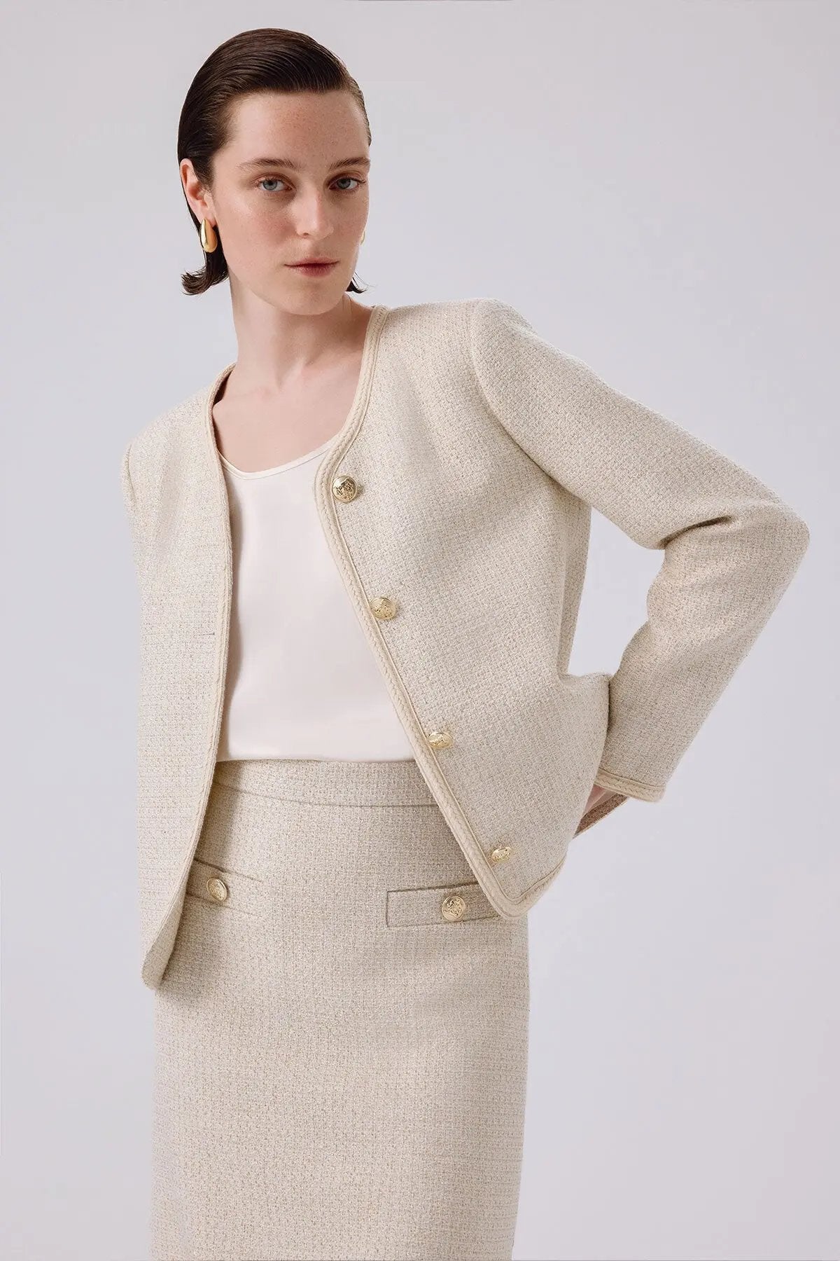 Kemik Yırtmaç Detaylı Kalem Etek  Mısırlı 1951