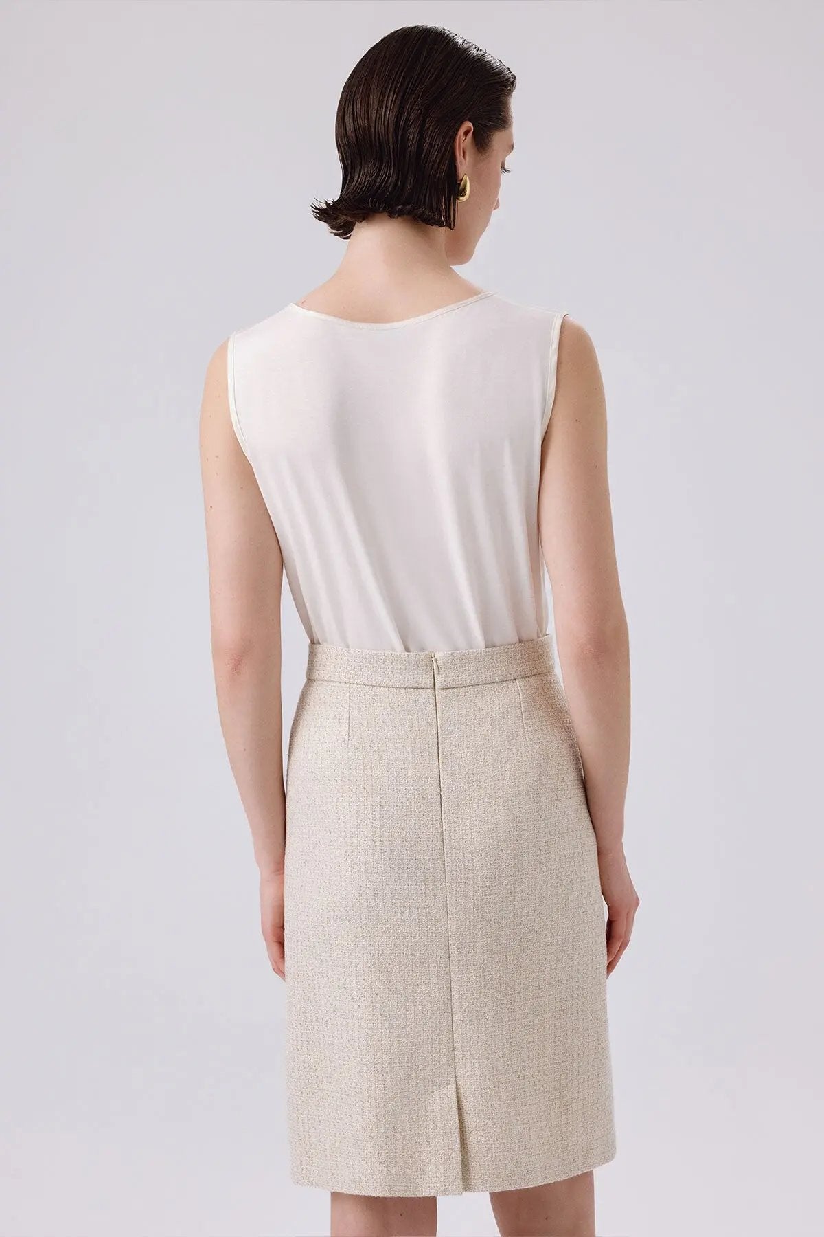 Kemik Yırtmaç Detaylı Kalem Etek  Mısırlı 1951