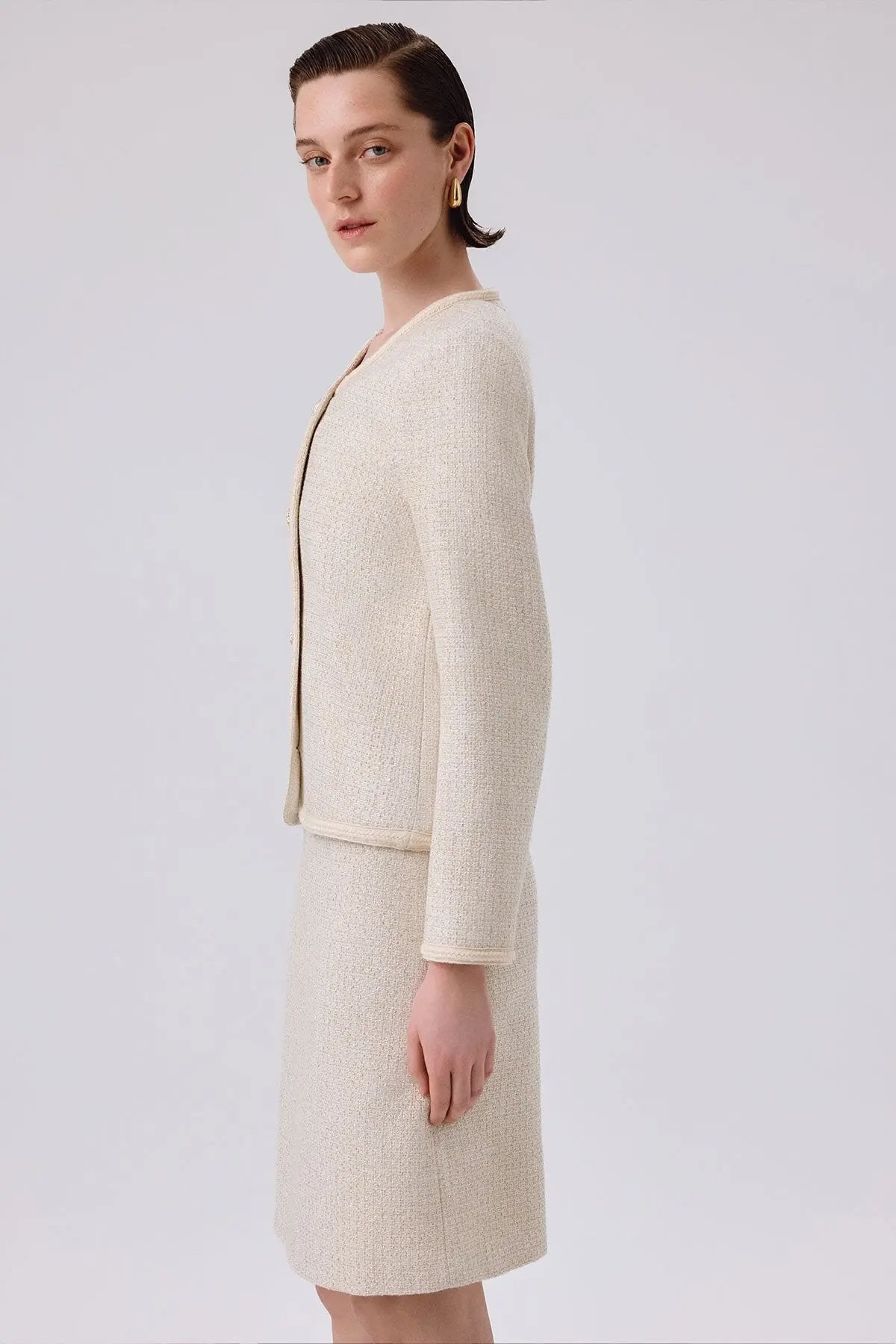 Kemik Yırtmaç Detaylı Kalem Etek  Mısırlı 1951