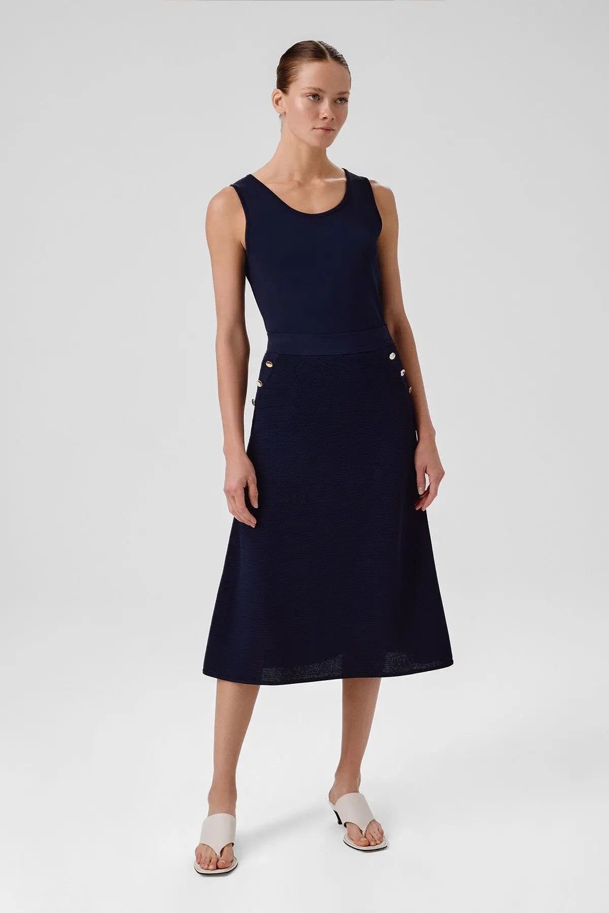 Lacivert Fileli Midi Boy Etek  Mısırlı 1951