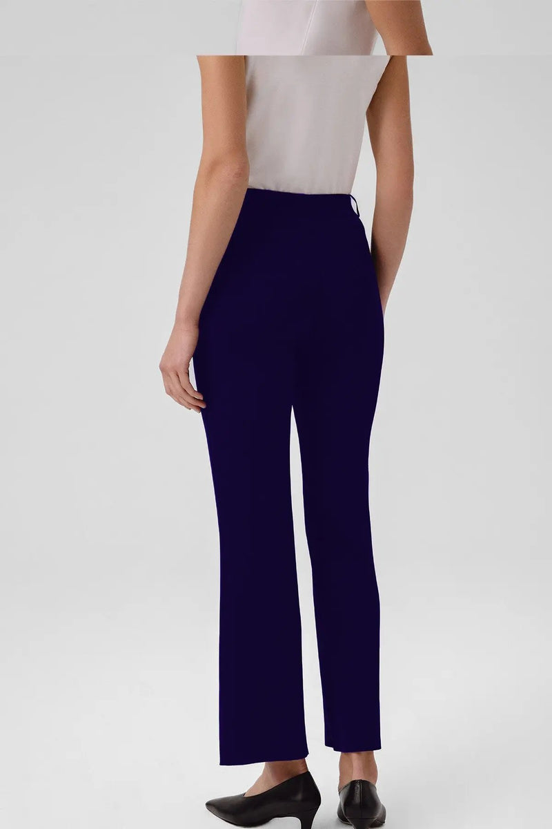 Lacivert Nervürlü İspanyol Paça Kadın Pantolon  Mısırlı 1951