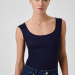 Lacivert Oval Yaka Kolsuz Bluz  Mısırlı 1951