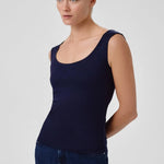 Lacivert Oval Yaka Kolsuz Bluz  Mısırlı 1951