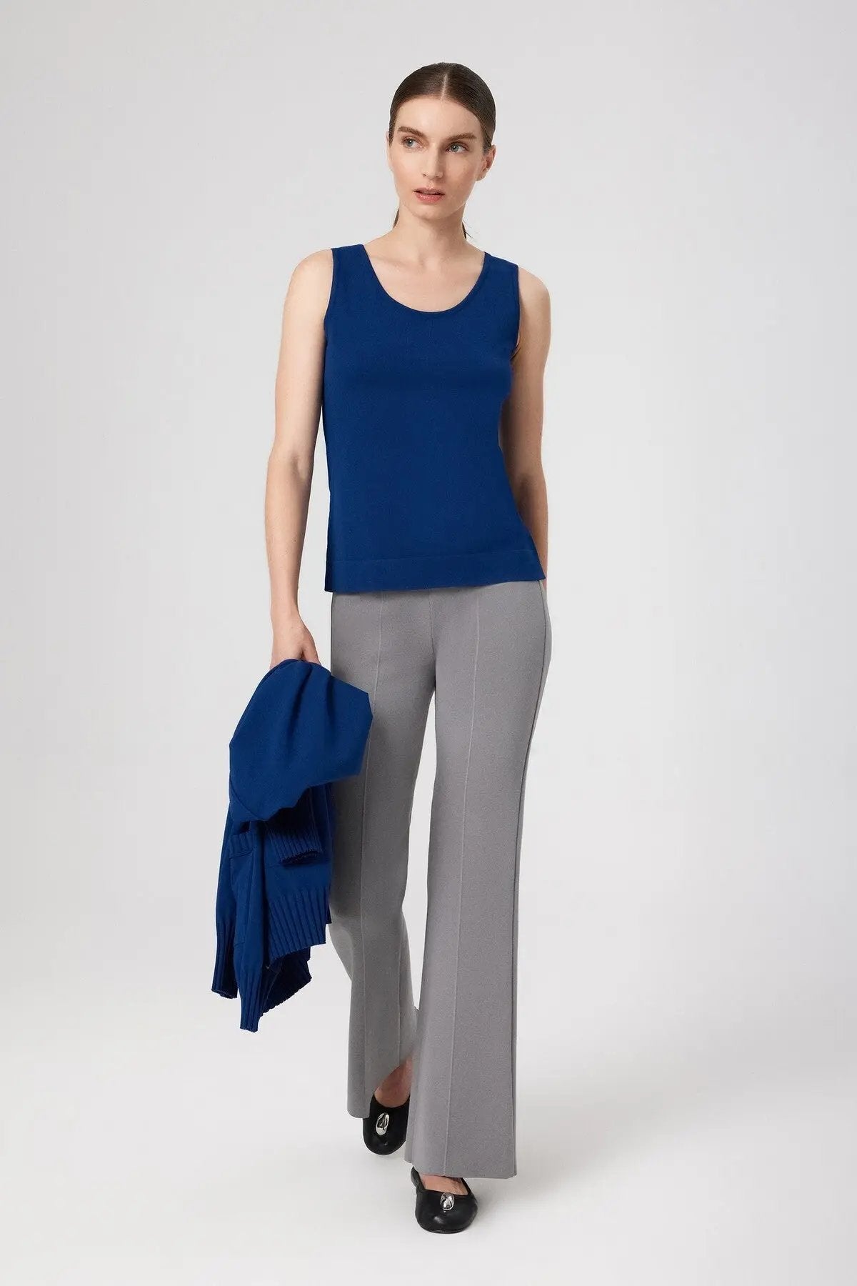 Lacivert Yuvarlak Yaka Kolsuz Kadın Atlet  Mısırlı 1951