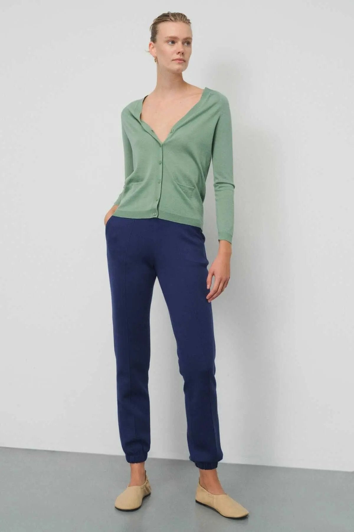 Lastik Paça Saks Kadın Pantolon  Mısırlı 1951