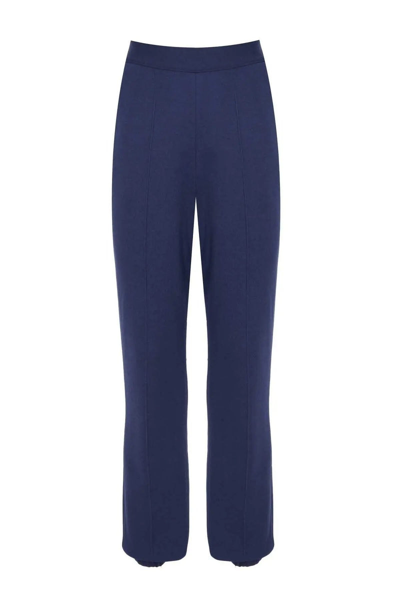 Lastik Paça Saks Kadın Pantolon