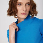 Mavi Yarım Balıkçı Yaka Kadın Kazak  Mısırlı 1951