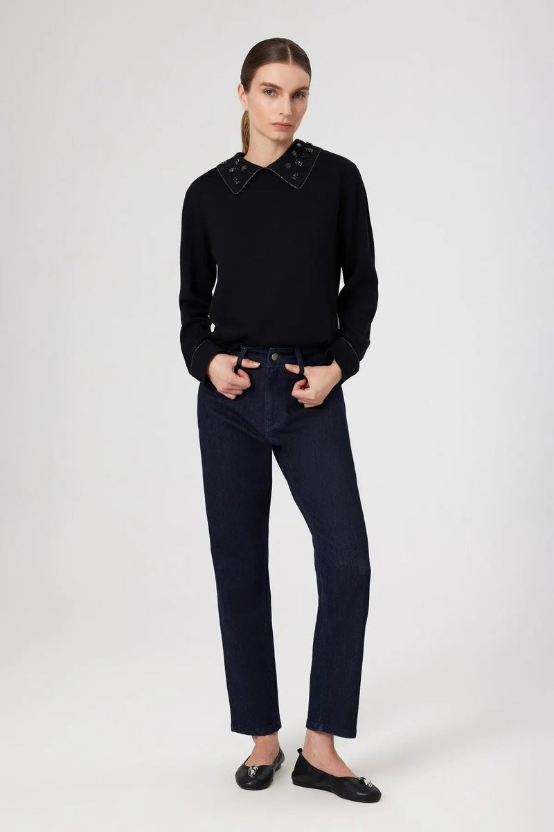 Mavi Yüksek Bel Kadın Jean Pantolon  Mısırlı 1951