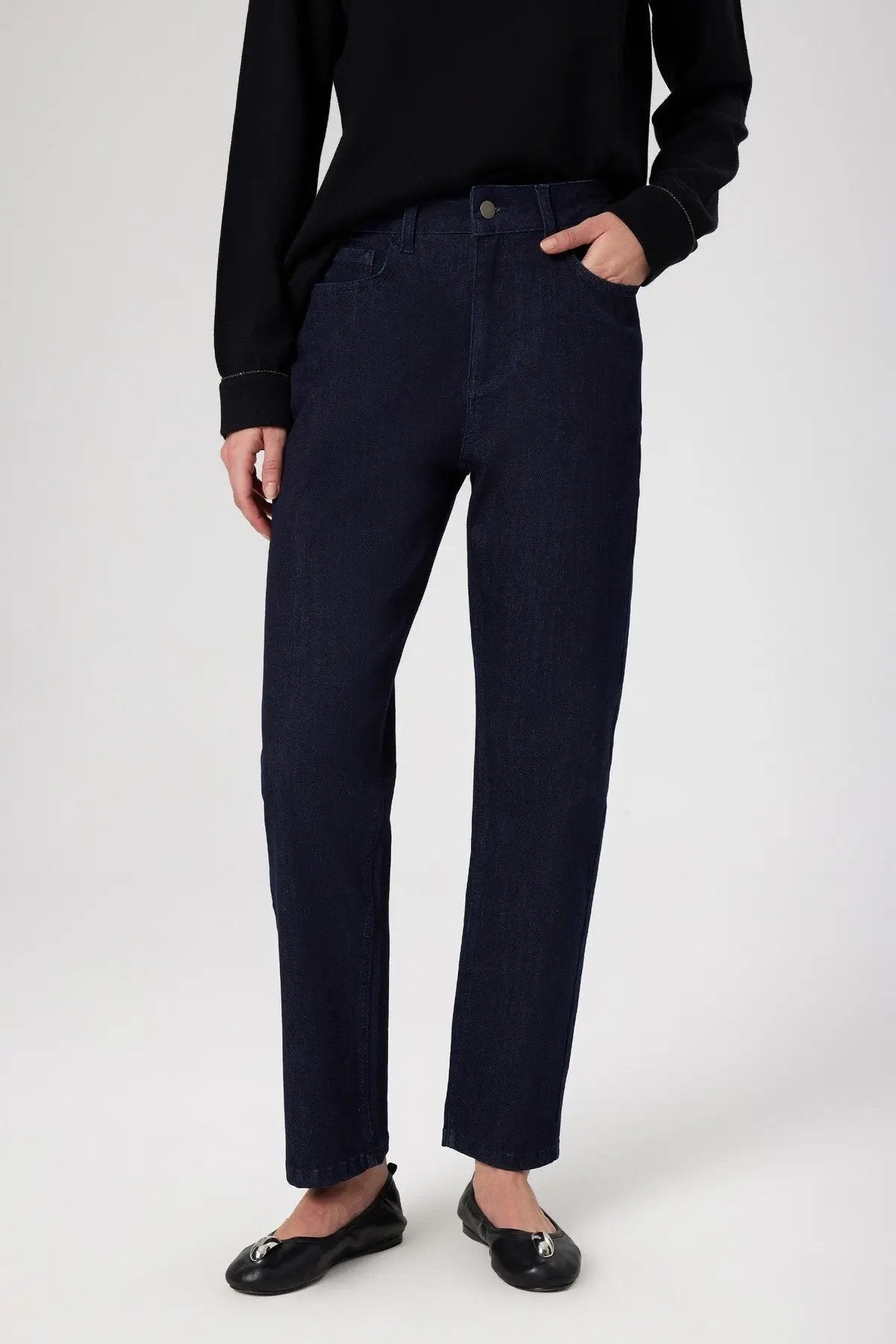 Mavi Yüksek Bel Kadın Jean Pantolon  Mısırlı 1951