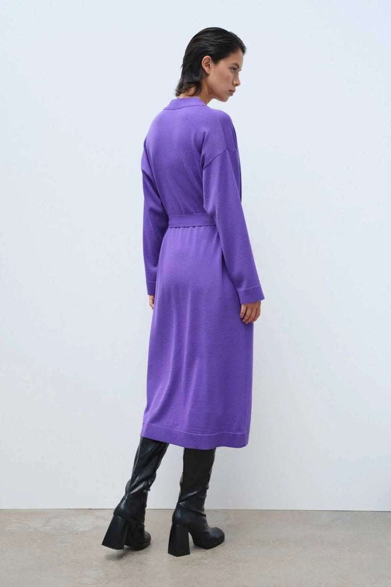 Mor Belden Bağlamalı Uzun Kadın Hırka  Mısırlı 1951