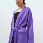 Mor Belden Bağlamalı Uzun Kadın Hırka  Mısırlı 1951