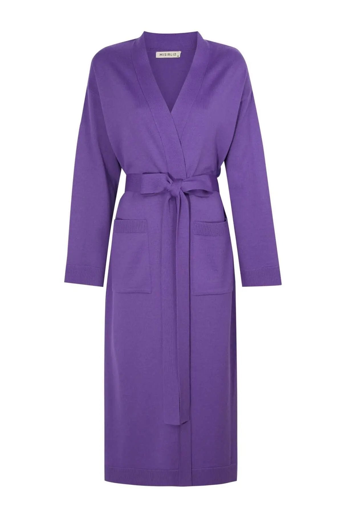 Mor Belden Bağlamalı Uzun Kadın Hırka  Mısırlı 1951