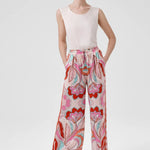 Multicolor Desenli Bol Paça Kadın Pantolon  Mısırlı 1951