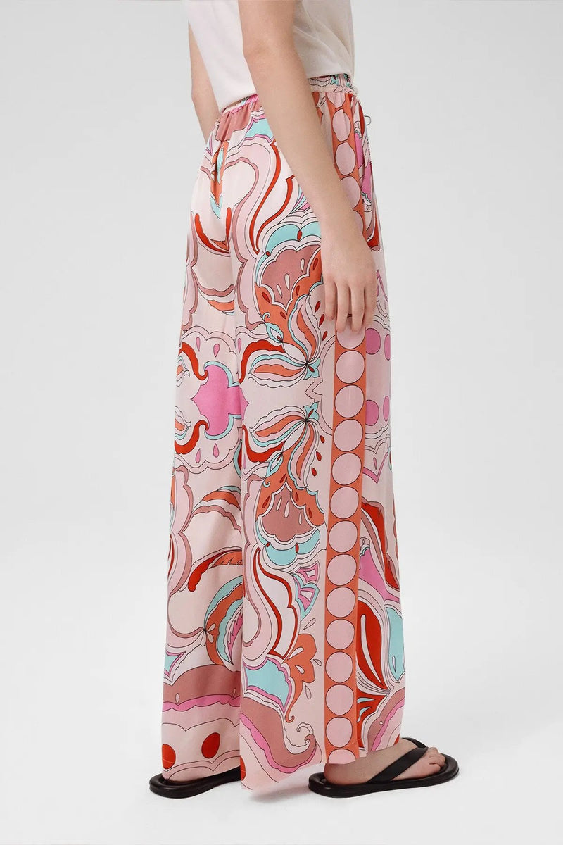 Multicolor Desenli Bol Paça Kadın Pantolon