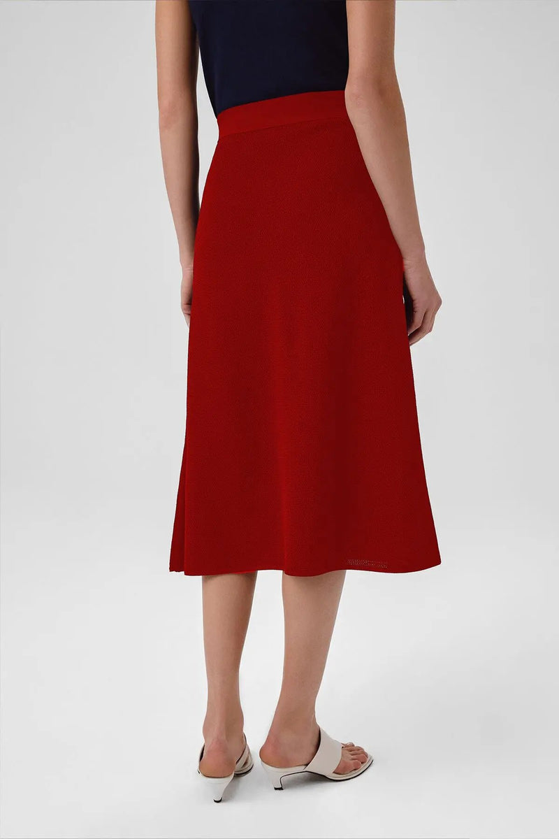 Nar Çiçeği Fileli Midi Boy Etek