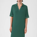 Nefti Yeşili Gömlek Yaka Nervürlü Elbise  Mısırlı 1951