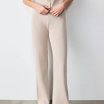 Nervürlü İspanyol Paça Beige Kadın Pantolon  Mısırlı 1951