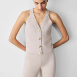 Nervürlü İspanyol Paça Beige Kadın Pantolon  Mısırlı 1951