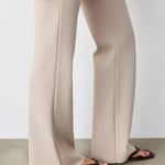 Nervürlü İspanyol Paça Beige Kadın Pantolon  Mısırlı 1951