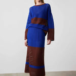 Saks Kahverengi Merserize Midi Etek  Mısırlı 1951