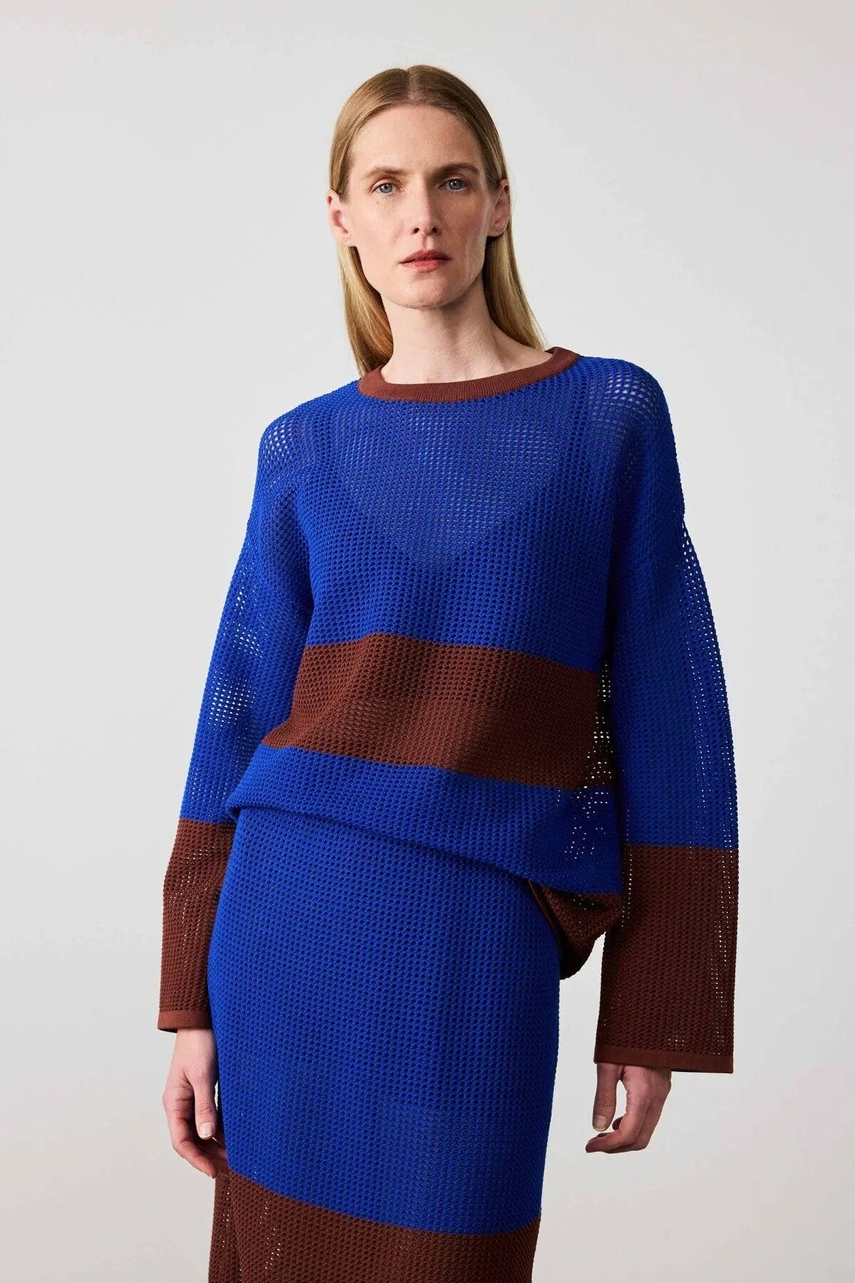 Saks Kahverengi Merserize Midi Etek  Mısırlı 1951