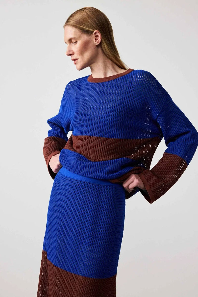 Saks Kahverengi Merserize Midi Etek